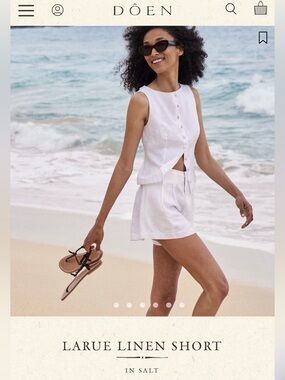 DOEN LaRue Linen Shorts NWT!  - Bright White, size 4